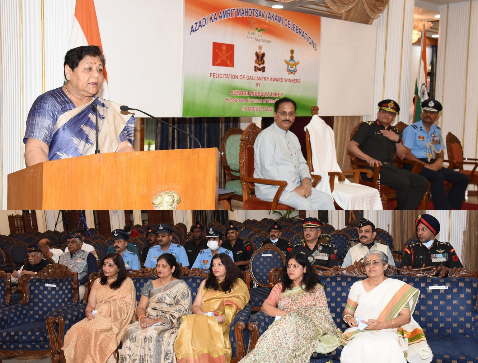 राज्यपाल सुश्री उइके ने भारतीय सेना के वीरता पुरस्कार प्राप्त जवानों को किया सम्मानित