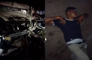 BIG BREAKING धमतरी : सिहावा रोड पर भीषण सड़क हादसा…अनियंत्रित कार पहले सब्जी ठेले से टकराई… फिर फ्लाई ऐश से भरे हाइवा में जा घुसी… एक की मौत