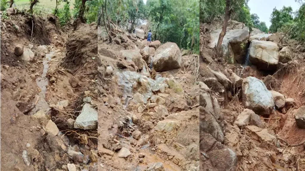 बस्तर में भारी भूस्खलन: सरगीगुड़ा पहाड़ समतल; जनहानि नहीं