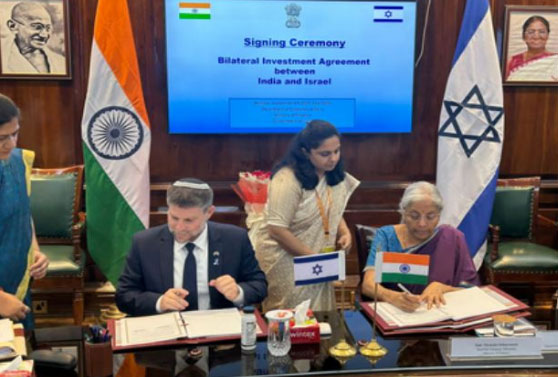 भारत और इजराइल ने किया ऐतिहासिक द्विपक्षीय निवेश समझौता