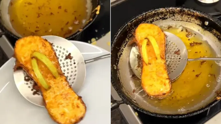 चप्पल को बेसन में लपेटकर बनाई पकौड़ी और खा गया! जानें सच्चाई