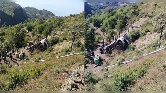 श्रद्धालुओं से भरी बस खाई में गिरी-5 श्रद्धालुओं की मौत