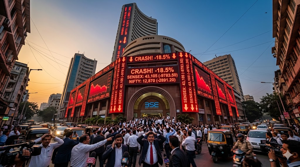 शेयर बाजार में लगातार गिरावट, सेंसेक्स 1700 पॉइंट टूटी, निफ्टी में 532 पॉइंट की गिरावट