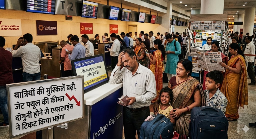 यात्रियों की मुश्किलें बढ़ी, जेट फ्यूल की कीमत दोगुनी होने से एयरलाइंस ने टिकट किया महंगा