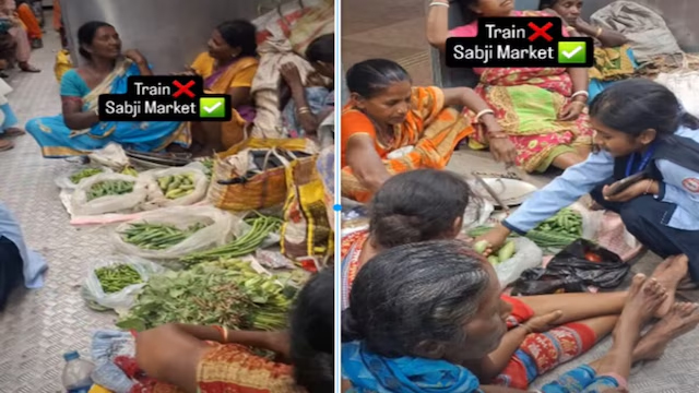 पटरी पर दौड़ रही थी ट्रेन, बोगी को बना डाला सब्जी मंडी, अंदर ही बेचने लगी सब्जियां!