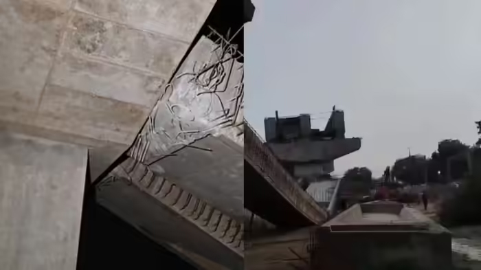 आणंद में भरभराकर गिरा रेलवे ओवरब्रिज, टल गया बड़ा हादसा