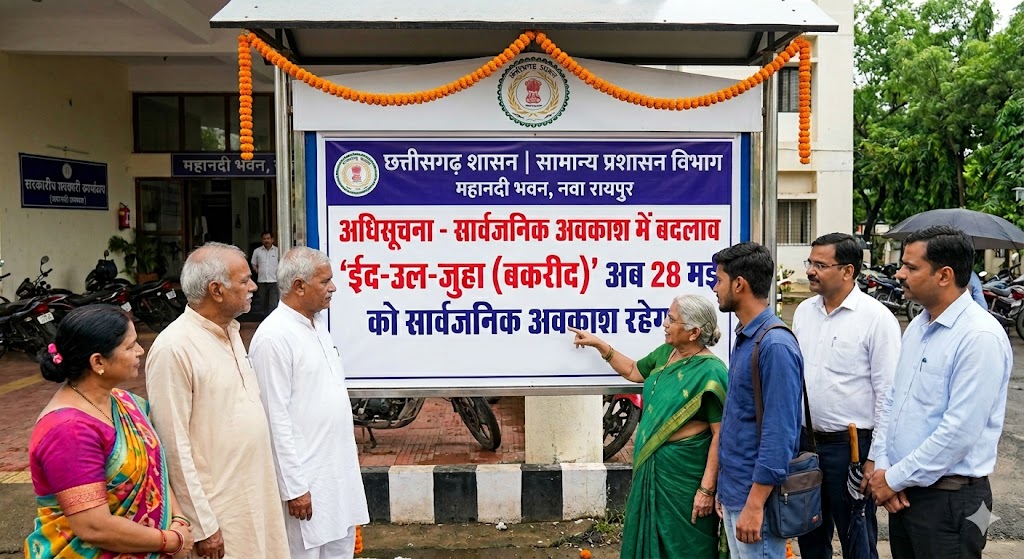 छत्तीसगढ़ में बकरीद की छुट्टी में बदलाव, अब 28 मई को रहेगा सार्वजनिक अवकाश