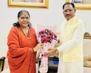 मुख्यमंत्री श्री विष्णु देव साय से राष्ट्रीय पिछड़ा वर्ग आयोग की अध्यक्ष साध्वी निरंजन ज्योति ने की सौजन्य भेंट