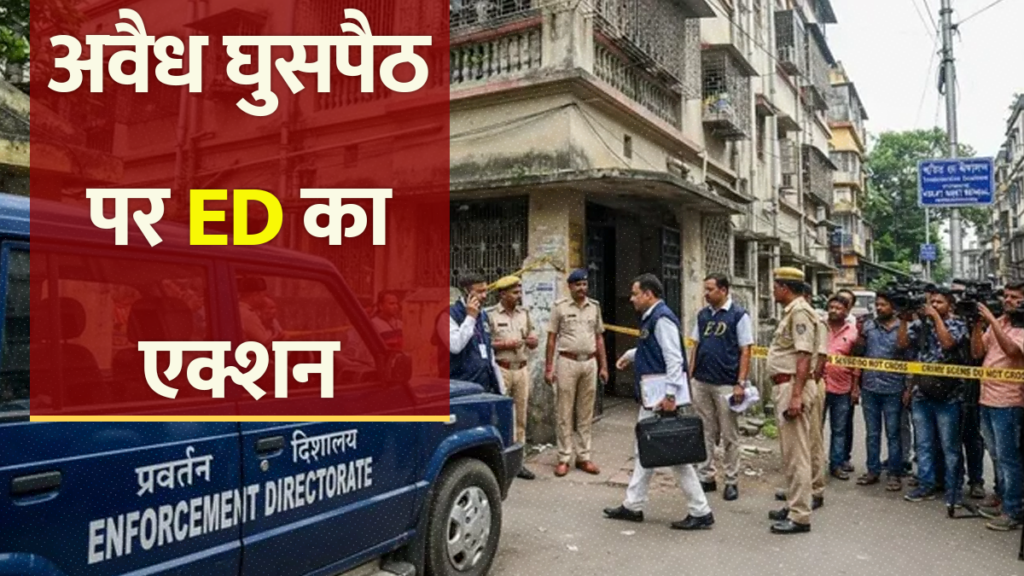 टेरर फंडिंग और अवैध घुसपैठ पर ED का एक्शन, यूपी-बंगाल समेत 5 राज्यों में 13 जगहों पर छापामारी
