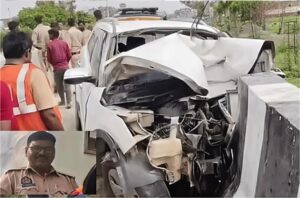 100 की स्पीड से पुलिया से टकराई कार, सिपाही समेत 3 की मौत, 2 की हालत नाजुक
