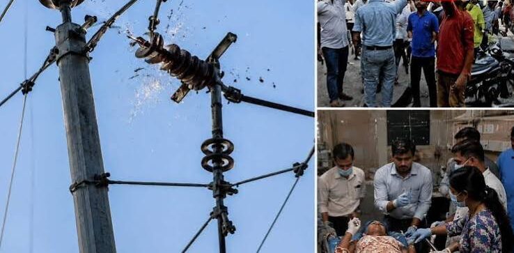 कोटा में हाईटेंशन लाइन का इंसुलेटर फटने से महिला की मौत, 9 झुलसे