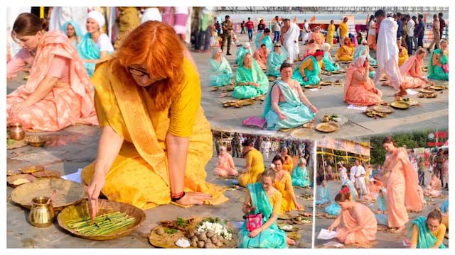 गयाजी में अनोखी आस्था, जर्मनी-रूस-यूक्रेन की महिलाएं, संस्कृत मंत्रों से पितरों का किया पिंडदान